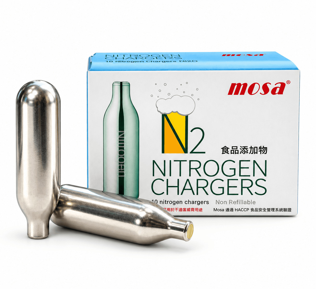 Mosa N₂ Nitrogen Chargers – Pack of 10